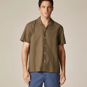 J.Crew Men’s Camp‑Collar Cotton Shirt – L | | Modern Minimalist Menswear | NWT